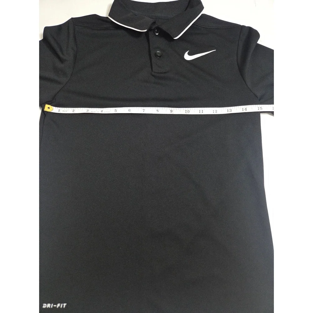Nike boys Dri-FIT Polo Shirt Black White Short Sleeve Sport Top 915882-010 M